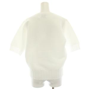 UNITED ARROWS ガーターニット カットソー リブ切替 五分袖 白 ホワイト 1518-199-1817 /HN