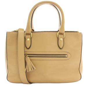 J&M DAVIDSON 2WAY ミニイングリッド ハンドバッグ ショルダーバッグ レザー ベージュ /HN
