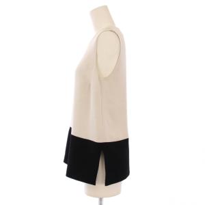 Max Mara シャツ ブラウス ノースリーブ クルーネック ストレッチ バイカラー 36 黒 ブラック グレー /BB