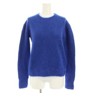 エアリースーリーアルパカニットプルオーバー セーター クルーネック 長袖 アルパカ 青 ブルー 3810800386