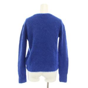 ebure エアリースーリーアルパカニットプルオーバー セーター クルーネック 長袖 アルパカ 青 ブルー 3810800386