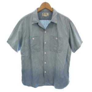 ラルフローレン 半袖シャツ コットン M 水色 ライトブルー /YM