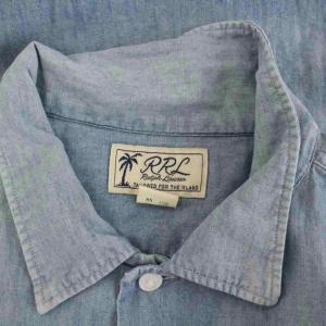 RRL ラルフローレン 半袖シャツ コットン M 水色 ライトブルー /YM