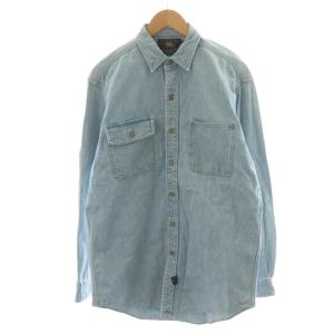 三ツ星タグ デニムシャツ 長袖 S 水色 ライトブルー /AN3