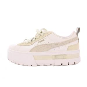 MAYZE PRM メイズプレミアム ローカットスニーカー 厚底 ロゴ US7 23.5cm 白 ホワイト