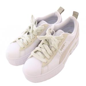 PUMA MAYZE PRM メイズプレミアム ローカットスニーカー 厚底 ロゴ US7 23.5cm 白 ホワイト