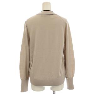 23区 23AW ボウタイ ニット 長袖 ウール 38 グレージュ Vネック KRWOSW0455 /G