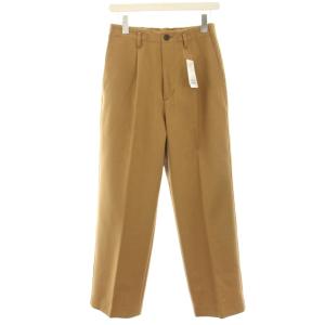 ハイブリッドダブルクロスワンタックパンツ ワイドパンツ ウール混 38 キャメル 22030200830040