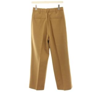 Spick&Span ハイブリッドダブルクロスワンタックパンツ ワイドパンツ ウール混 38 キャメル 22030200830040