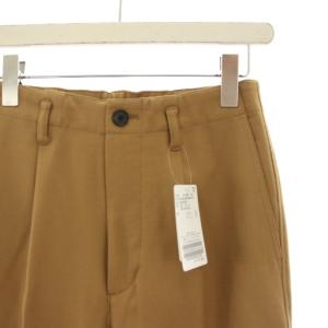 Spick&Span ハイブリッドダブルクロスワンタックパンツ ワイドパンツ ウール混 38 キャメル 22030200830040