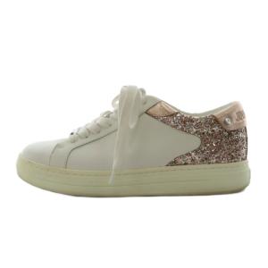 スニーカー シューズ グリッター レザー 36 ピンク 白 ホワイト /AN12