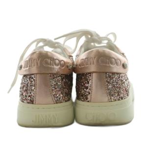 JIMMY CHOO スニーカー シューズ グリッター レザー 36 ピンク 白 ホワイト /AN12