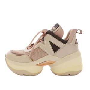 OLYMPIA オリンピア スニーカー シューズ 厚底 6.5M ピンク ベージュ ブラウン /YM