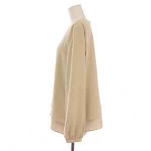 theory luxe 23AW MARVINE ELIDA3 シャツ ブラウス 長袖 クルーネック 40 ベージュ 03-3308245