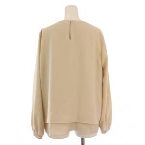 theory luxe 23AW MARVINE ELIDA3 シャツ ブラウス 長袖 クルーネック 40 ベージュ 03-3308245