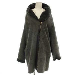 NAVY フェイクムートンコート ボア ロング コート F グレー 0084330100 /G