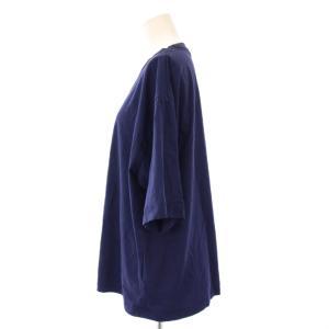 Framework 23SS Tシャツ 半袖 クルーネック ストレッチ ロゴ プリント F 紺 ネイビー /BB