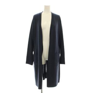 ニットカーディガン ロング 長袖 トッパー ウール 40 紺 ネイビー KRWOYA0307 /KU