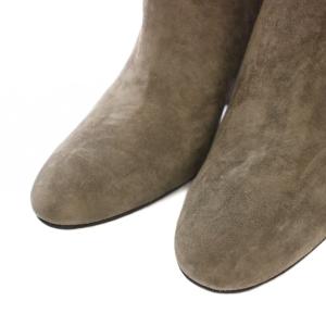 FABIO RUSCONI ショートブーツ スエード チャンキーヒール 38 グレージュ /TK