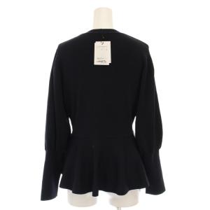 ANAYI 23SS レーヨンナイロン ペプラム Ｖネック カーディガン ニット 長袖 38 紺 ネイビー 10231816490