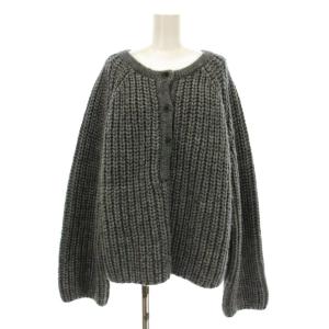 NAVY ニット セーター 長袖 ヘンリーネック ウール混 アルパカ混 F グレー GGZ1092305A0017