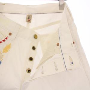 RRL ラルフローレン エンブロイダリー デニム ショートパンツ W29 ホワイト 282934839001 /TK