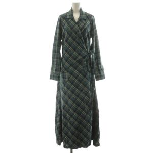 ラップドレス ワンピース チェック柄 ブルー 282950265001