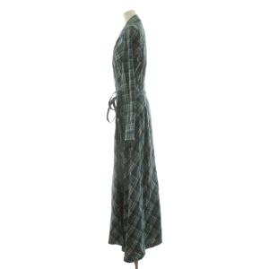 RRL ラップドレス ワンピース チェック柄 ブルー 282950265001