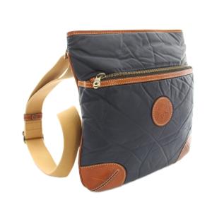 HUNTING WORLD ショルダーバッグ バチュークロス レザー 紺 ネイビー 茶 ブラウン 071901 /YT