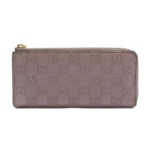 GUCCI 長財布 L字ファスナー ラブリーハート グッチシマ レザー ピンクパープル GG柄 ハートチャーム 295671