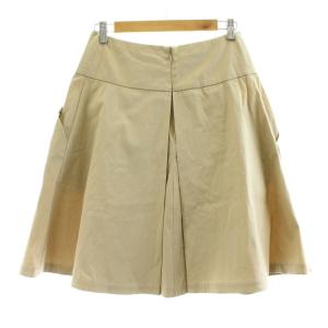 PRADA フレアスカート ひざ丈 ストレッチ 40 ベージュ 21H578 S131 /KU