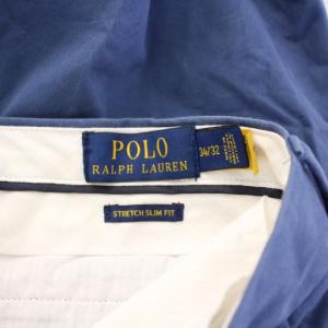 POLO RALPH LAUREN STRETCH SLIM FIT テーパードパンツ スラックス ジップフライ ストレッチ 無地 34/32