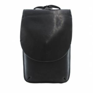 マルチポシェット ショルダーバッグ レザー 黒 ブラック /UO