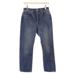 WHY NOT NOW デニムパンツ ジーンズ ボタンフライ ロゴパッチ 36 水色 ライトブルー /BB