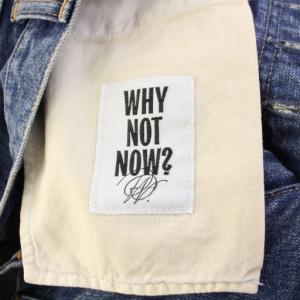 CHAOS WHY NOT NOW デニムパンツ ジーンズ ボタンフライ ロゴパッチ 36 水色 ライトブルー /BB