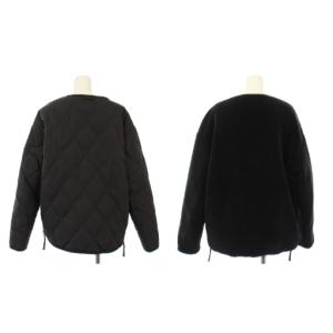 TAION ミリタリー リバーシブル クルーネック ダウンジャケット ノーカラー アウター M 黒 R104BML-1