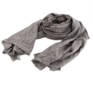 ストール 総柄 絹 シルク グレー /RR