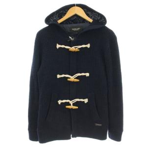 ニットワッフル ダッフルコート ショート丈 パーカー 2 ネイビー 紺 D1N07-106-29 /G