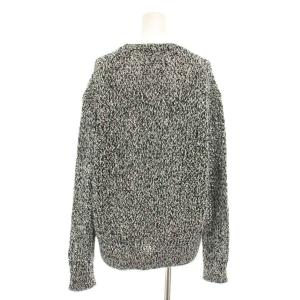 ebure 21SS ニット セーター クルーネック 長袖 黒 ブラック 白 ホワイト 3310800141 /YT