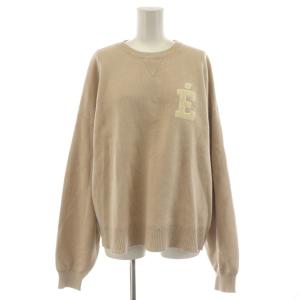 24AW サガラ刺繍スウェットライクニット トレーナー 長袖 ロゴ ピンクベージュ 24080912010330