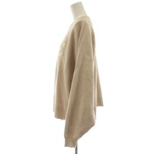 SLOBE IENA 24AW サガラ刺繍スウェットライクニット トレーナー 長袖 ロゴ ピンクベージュ 24080912010330