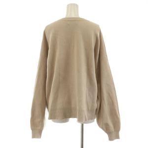 SLOBE IENA 24AW サガラ刺繍スウェットライクニット トレーナー 長袖 ロゴ ピンクベージュ 24080912010330
