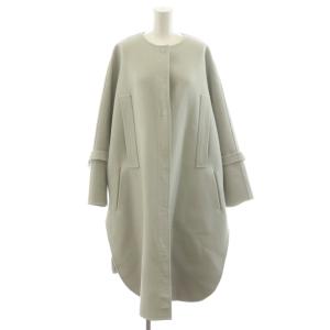 21AW メルトン ノーカラーコート 36 グレー 3410200105