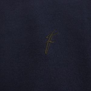 Salvatore Ferragamo ニット プルオーバー Vネック レイヤード風 ロゴ刺繍 XL ネイビー ブラウン 122284