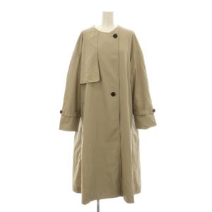 ノーカラーコート ロング ナイロン ベージュ 153-98853 /KU