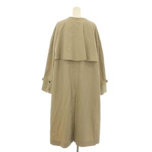 UNTITLED ノーカラーコート ロング ナイロン ベージュ 153-98853 /KU