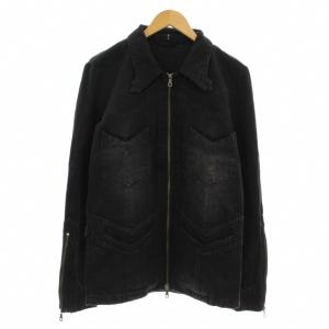 デニムジャケット Gジャン ジージャン ブルゾン ジップアップ 3 黒 ブラック 838035-678