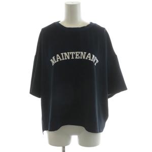 24SS 2WAYジョーゼットロゴTEE Tシャツ カットソー 5分袖 F 紺 ネイビー 24051462970020