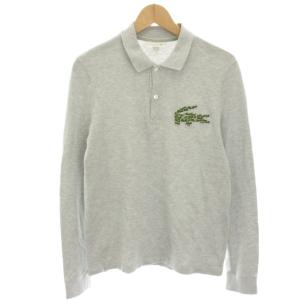 ポロシャツ カットソー 長袖 ワッペン XS グレー ph8562-19c /HN