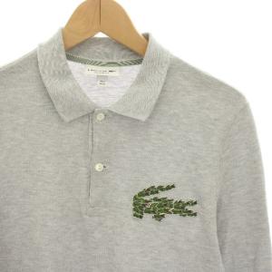 LACOSTE ポロシャツ カットソー 長袖 ワッペン XS グレー ph8562-19c /HN